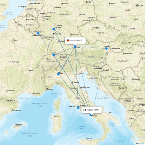 Med View Airlines flights between Naples and Munich
