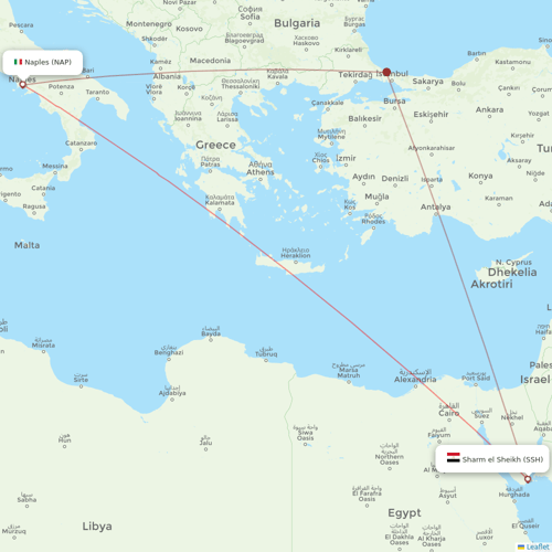 Neos flights between Naples and Sharm el Sheikh