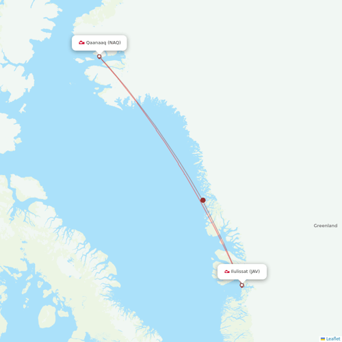 AirGlow Aviation Services flights between Qaanaaq and Ilulissat