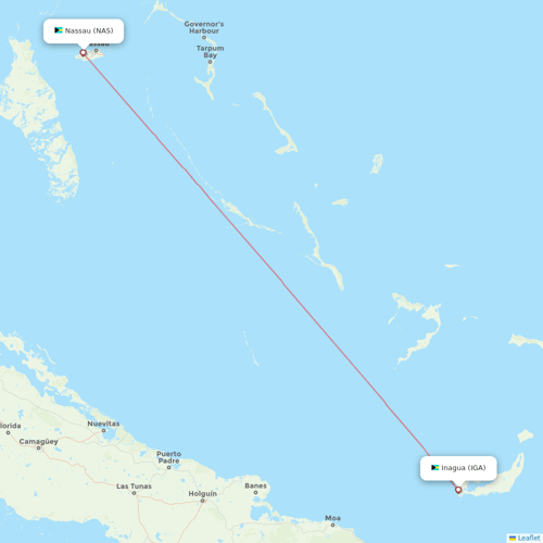 Bahamasair flights between Nassau and Inagua