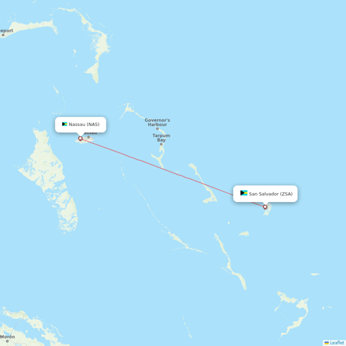 Bahamasair flights between Nassau and San Salvador