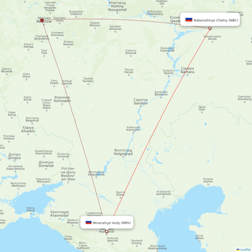 Azimuth Airlines flights between Naberezhnye Chelny and Mineralnye Vody