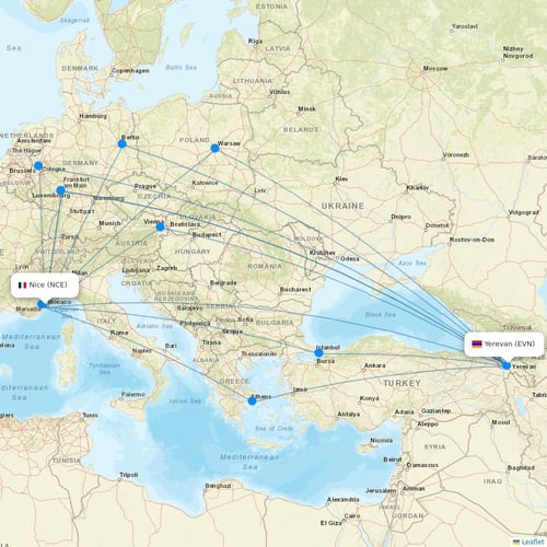 Pacific Airways flights between Nice and Yerevan