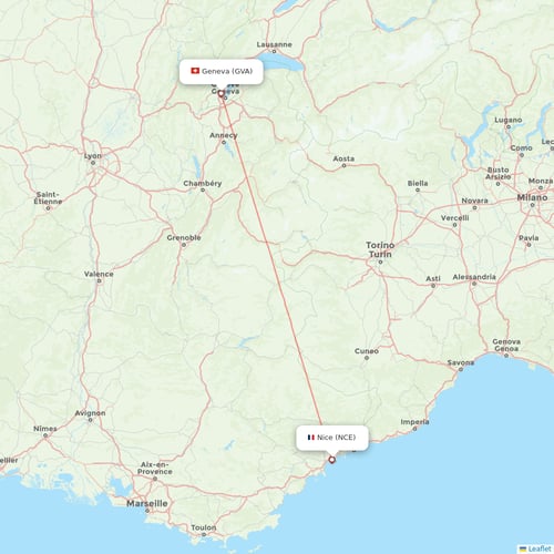 easyJet flights between Nice and Geneva