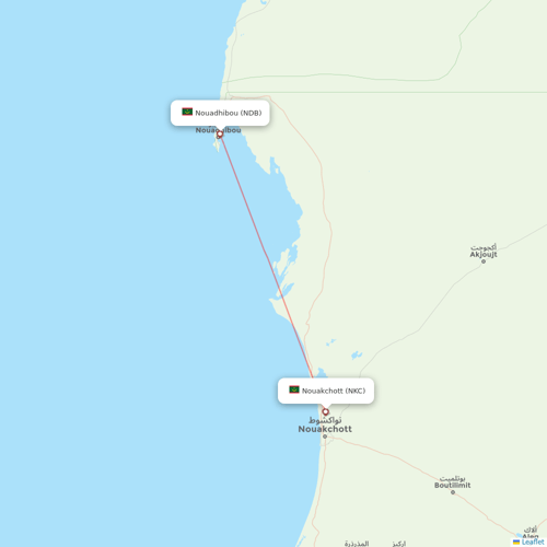 Mauritania Airlines International flights between Nouadhibou and Nouakchott