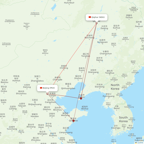 China United Airlines flights between Qiqihar and Beijing