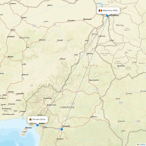 Camair-Co flights between Ndjamena and Douala