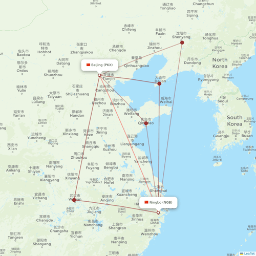 China United Airlines flights between Ningbo and Beijing