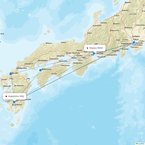 Skymark Airlines flights between Nagoya and Kagoshima