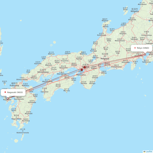 ANA flights between Nagasaki and Tokyo