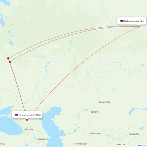 Azimuth Airlines flights between Nizhnevartovsk and Mineralnye Vody