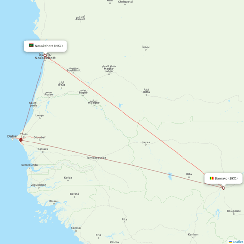 Mauritania Airlines International flights between Nouakchott and Bamako