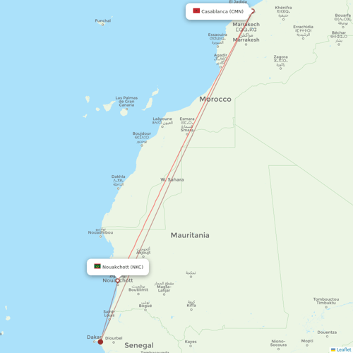 Mauritania Airlines International flights between Nouakchott and Casablanca