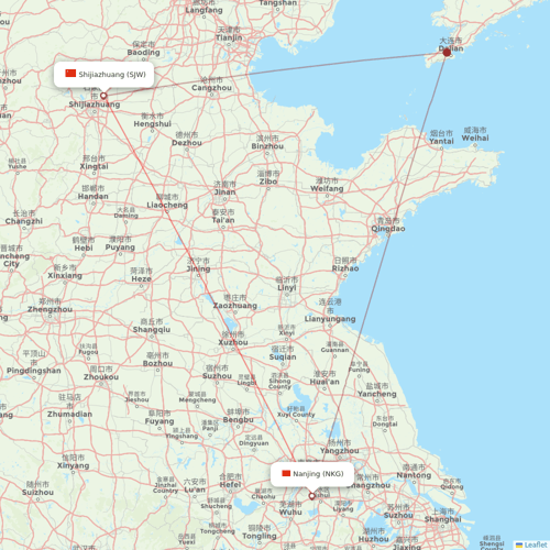 Hebei Airlines flights between Nanjing and Shijiazhuang
