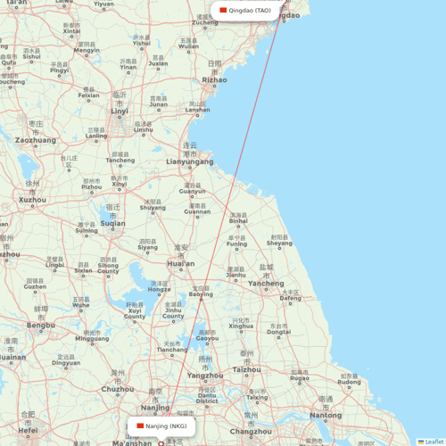 Beijing Capital Airlines flights between Nanjing and Qingdao