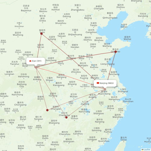China Eastern Airlines flights between Nanjing and Xian