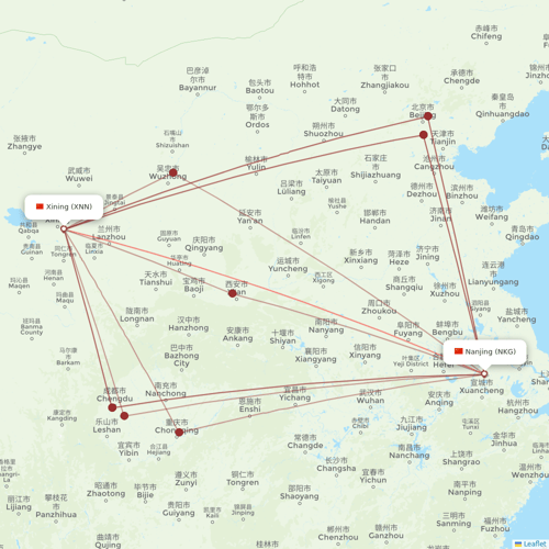 HongTu Airlines flights between Nanjing and Xining