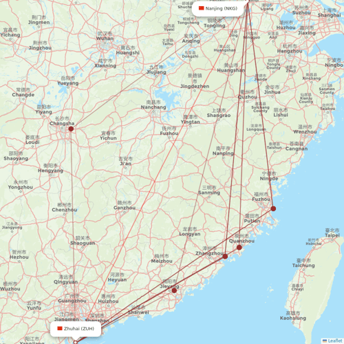 Donghai Airlines flights between Nanjing and Zhuhai