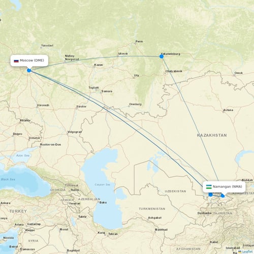 Taban Airlines flights between Namangan and Moscow