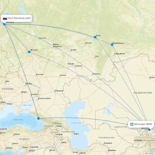 CanJet Airlines flights between Namangan and Saint Petersburg