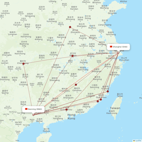 Shanghai Airlines flights between Nanning and Shanghai