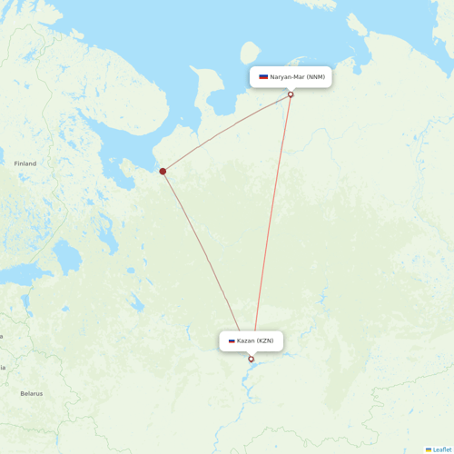 RusLine (Duplicate) flights between Naryan-Mar and Kazan