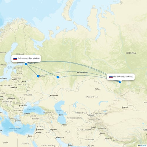 Nordwind Airlines flights between Novokuznetsk and Saint Petersburg