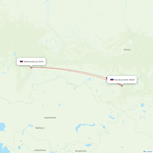 Red Wings flights between Novokuznetsk and Yekaterinburg