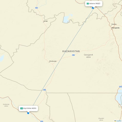 Syphax Airlines flights between Astana and Kzyl-Orda