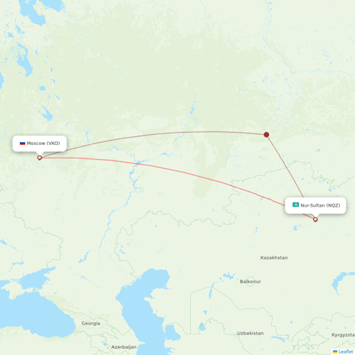 SCAT Airlines flights between Astana and Moscow