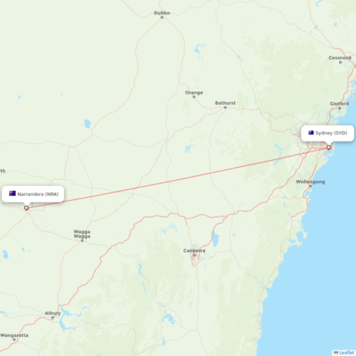 Rex Regional Express flights between Narrandera and Sydney