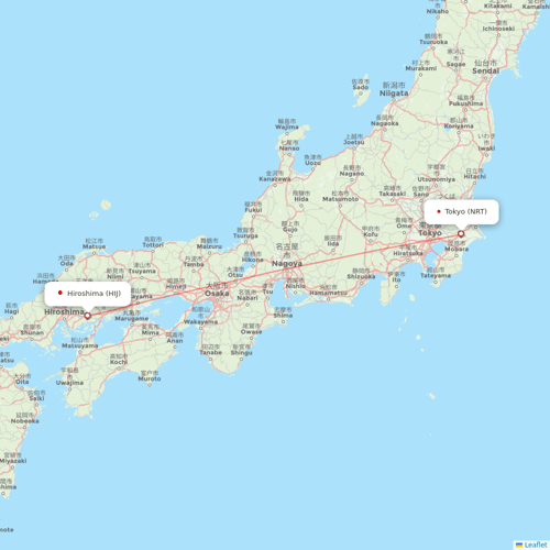 Spring Airlines Japan flights between Tokyo and Hiroshima