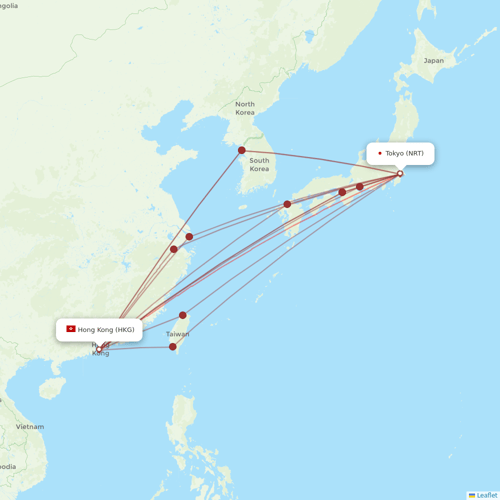 Asia Atlantic Airlines flights between Tokyo and Hong Kong