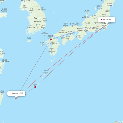 Peach Aviation flights between Tokyo and Ishigaki