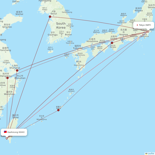 China Airlines flights between Tokyo and Kaohsiung