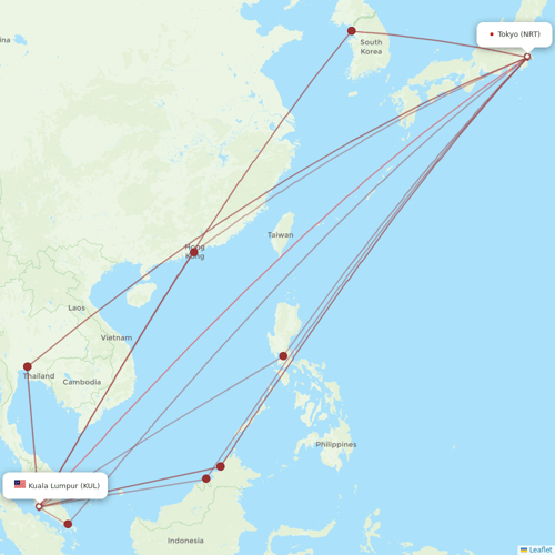 Batik Air Malaysia flights between Tokyo and Kuala Lumpur
