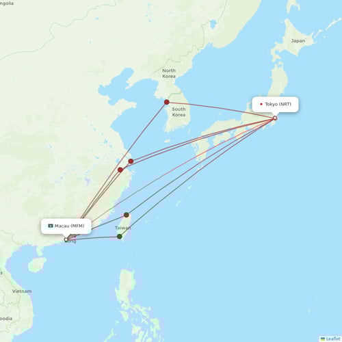 Air Macau flights between Tokyo and Macau