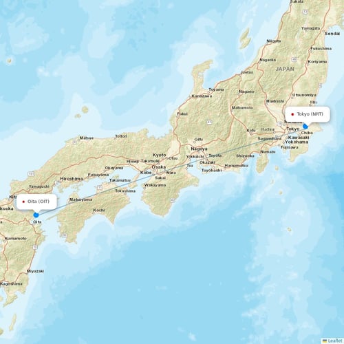 Jetstar Japan flights between Tokyo and Oita