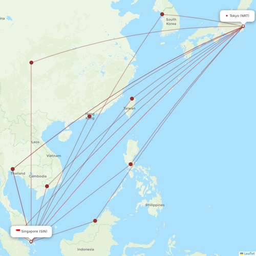 Viva Macau flights between Tokyo and Singapore