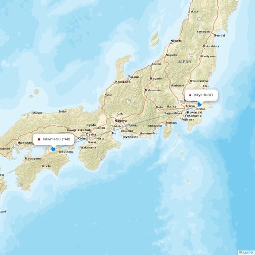Jetstar Japan flights between Tokyo and Takamatsu