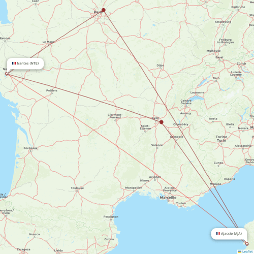 Volotea flights between Nantes and Ajaccio