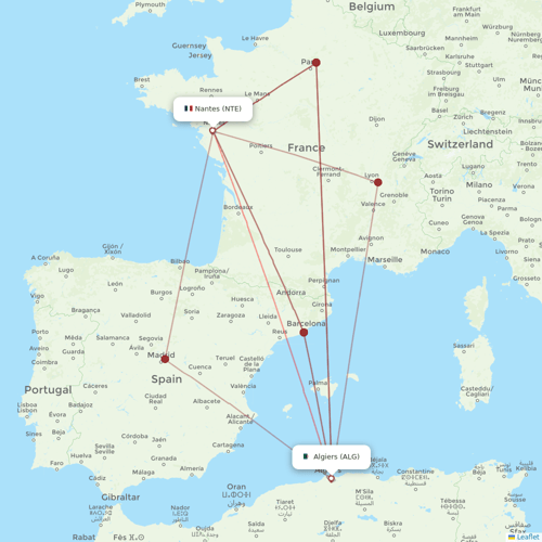 Tassili Airlines flights between Nantes and Algiers