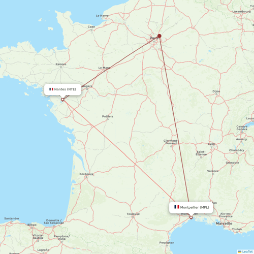Volotea flights between Nantes and Montpellier