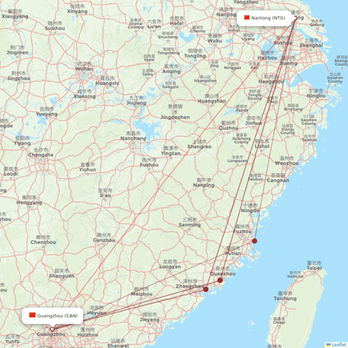 Shenzhen Airlines flights between Nantong and Guangzhou
