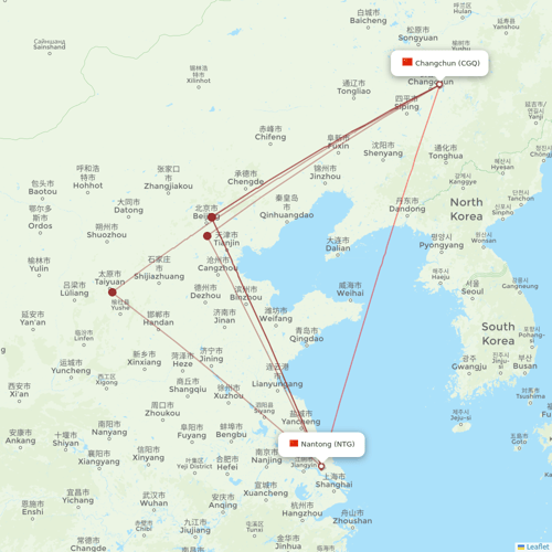 Donghai Airlines flights between Nantong and Changchun
