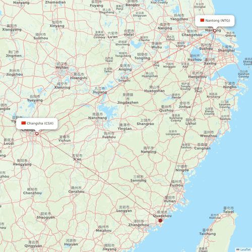 Donghai Airlines flights between Nantong and Changsha