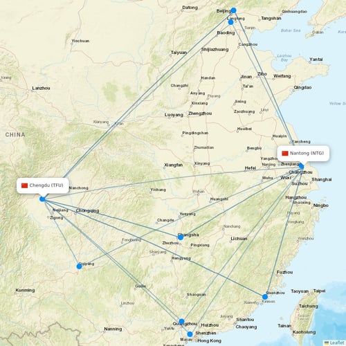 Donghai Airlines flights between Nantong and Chengdu
