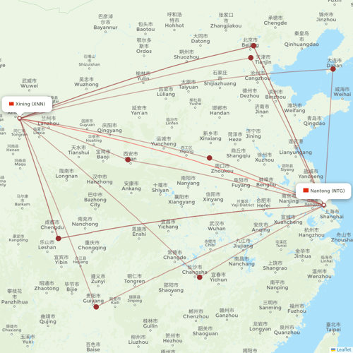 Donghai Airlines flights between Nantong and Xining