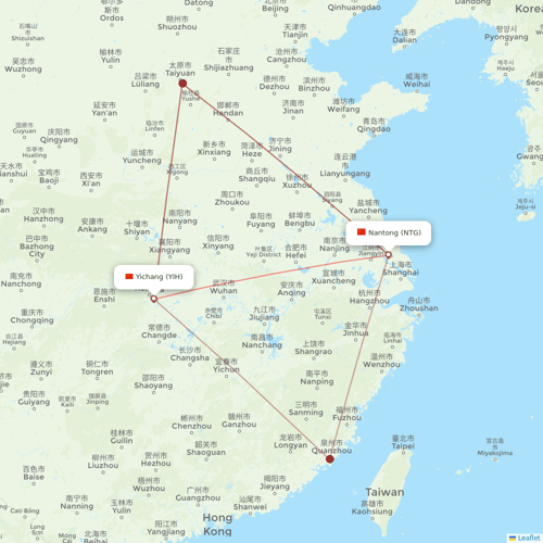 Donghai Airlines flights between Nantong and Yichang