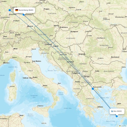 Norwegian Air UK flights between Nuremberg and Kos